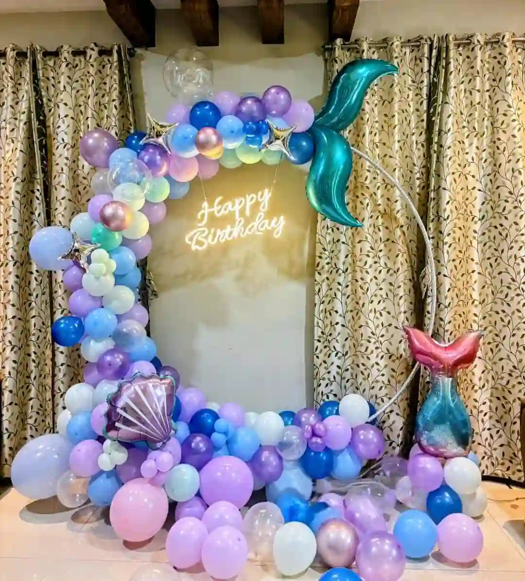 Mermaid Decor Ring With Balloon